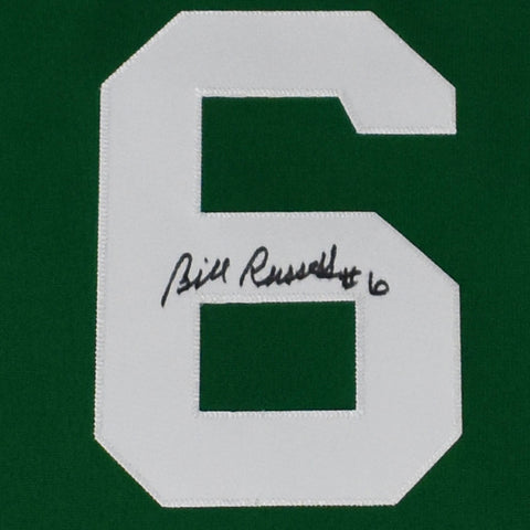 Bill Russell Autographed Boston Celtics (Green #6) Deluxe Framed Jersey