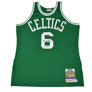 Autographed Authentic Mitchell & Ness NBA Jersey "Bill Russell #6 11X Champ"